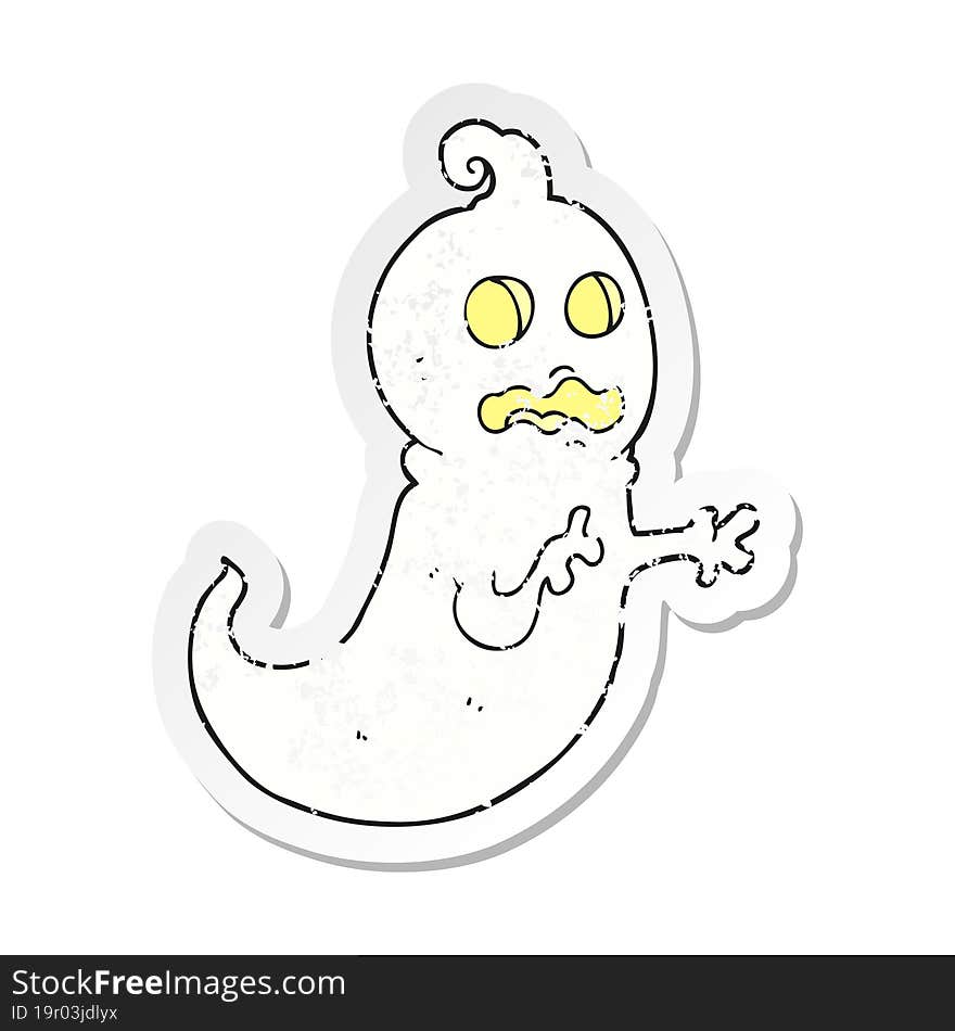 retro distressed sticker of a cartoon ghost