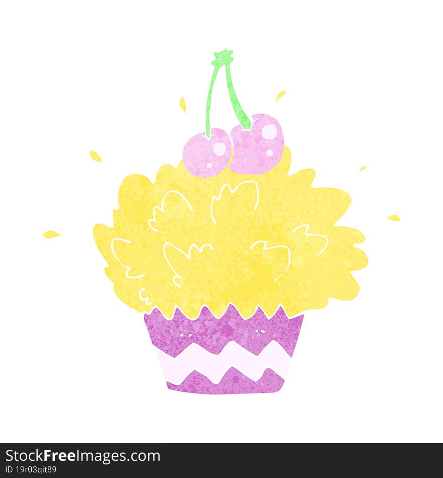 Cartoon Exploding Cupcake