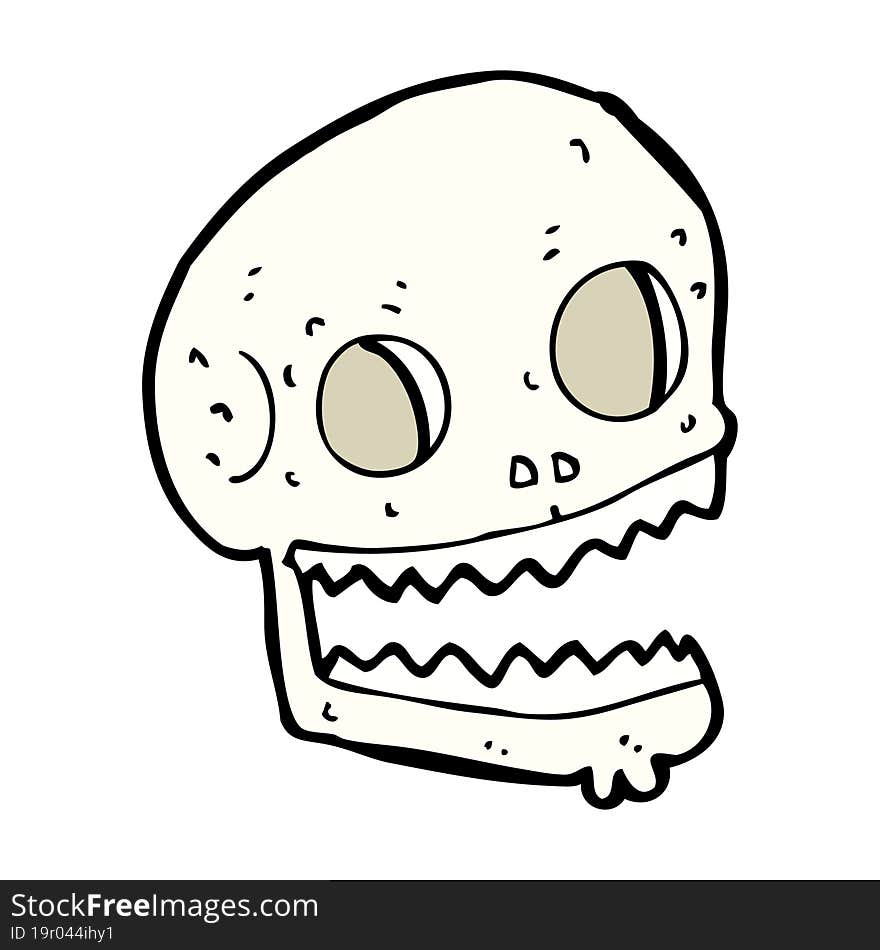 cartoon spooky skull