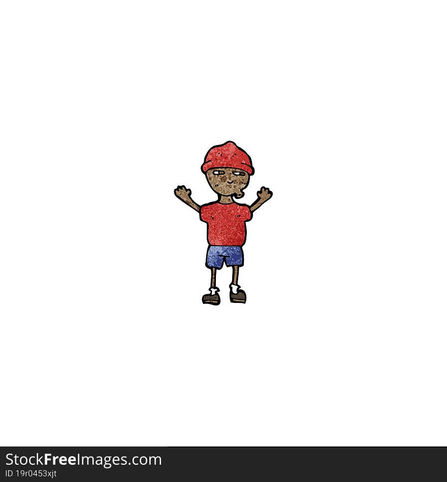 Cartoon Boy Wearing Hat