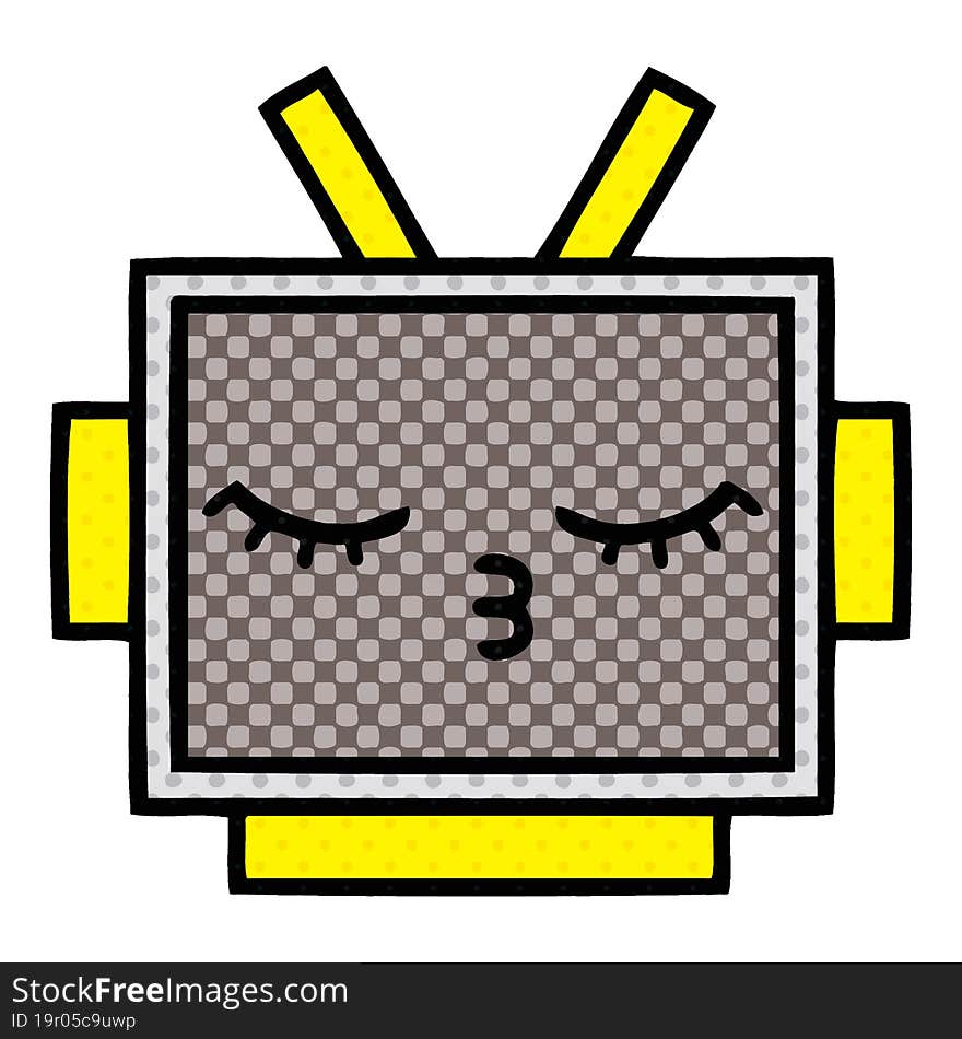 comic book style cartoon robot head