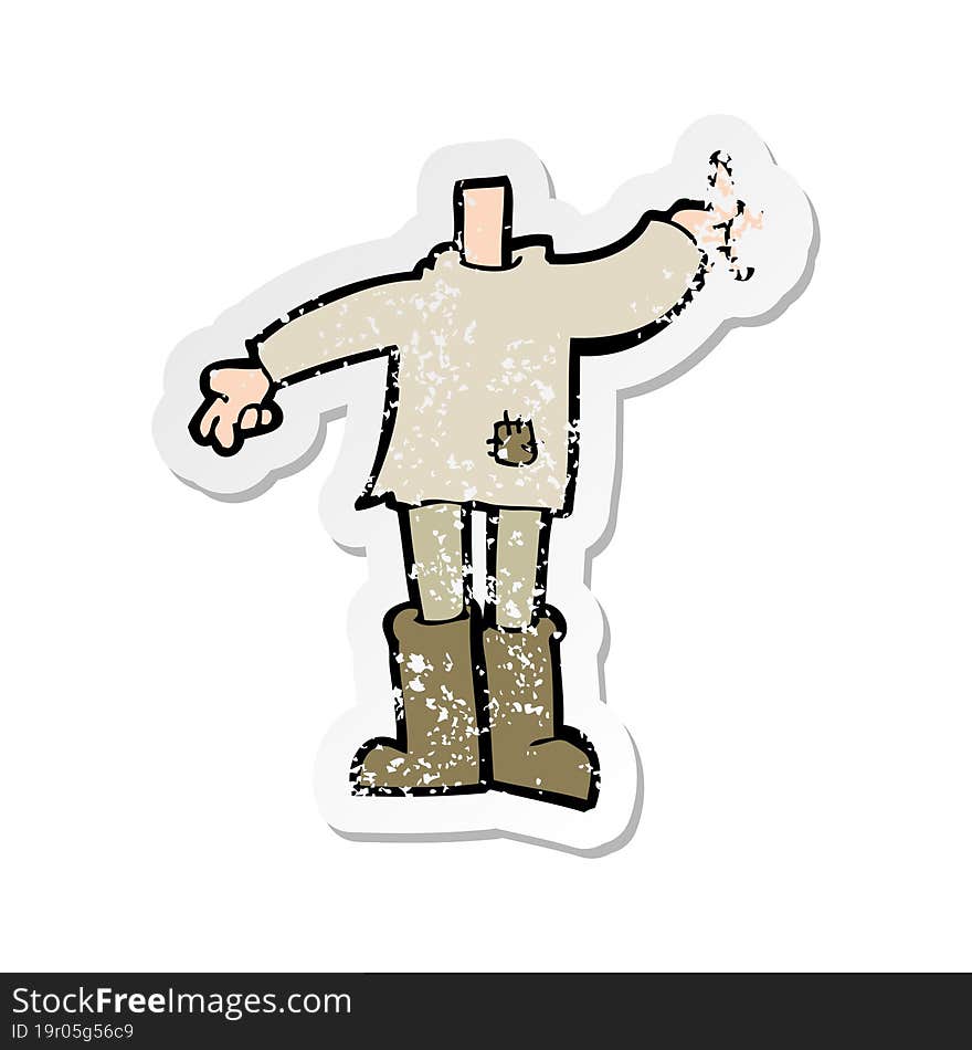 retro distressed sticker of a cartoon body