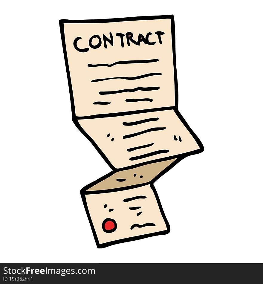 cartoon doodle complicated contract