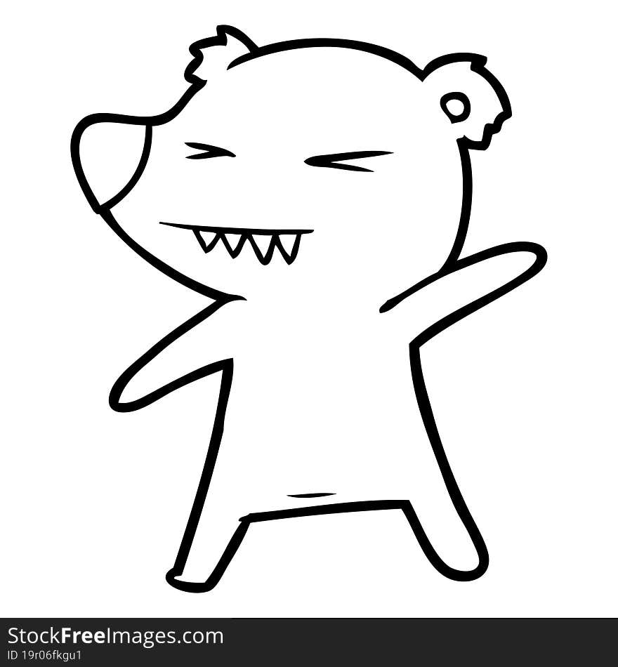 angry polar bear cartoon. angry polar bear cartoon