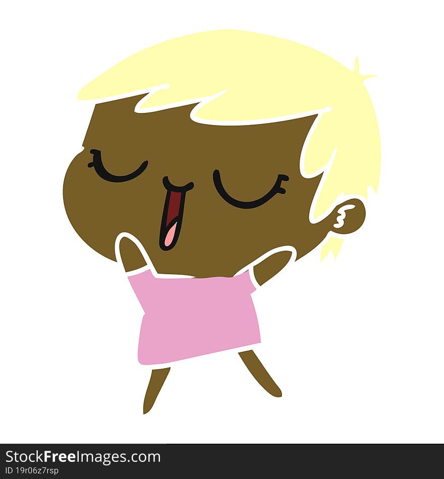 cartoon of cute kawaii short haired girl