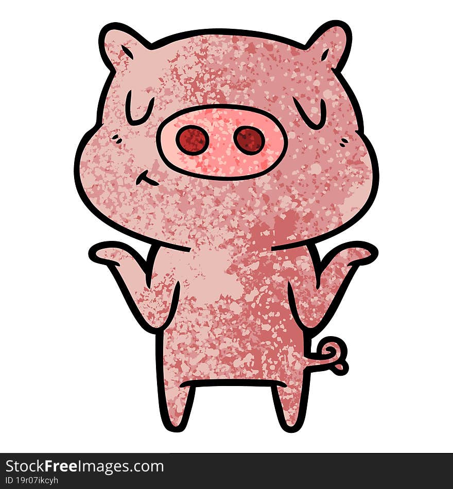 cartoon content pig. cartoon content pig