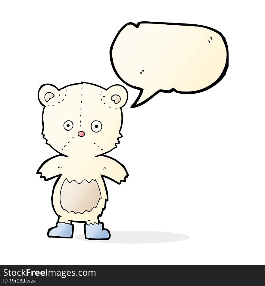 cartoon polar bear cub with speech bubble