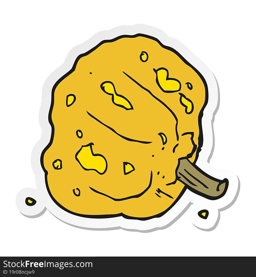 Sticker Of A Cartoon Squash