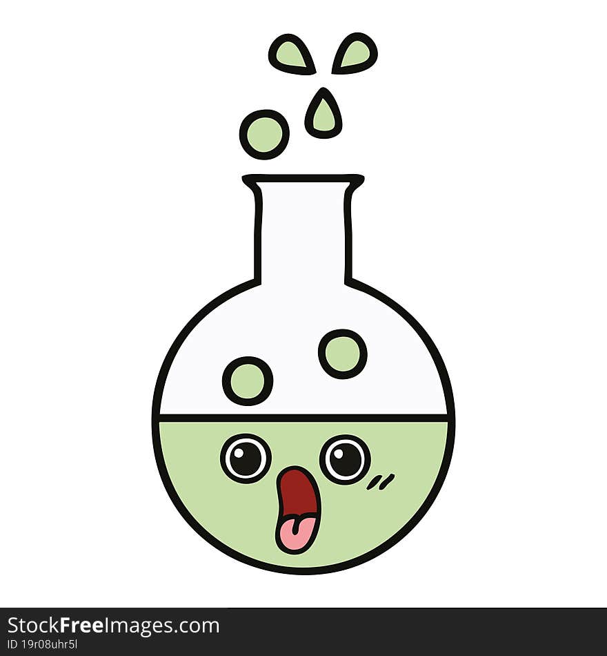 Cute Cartoon Test Tube