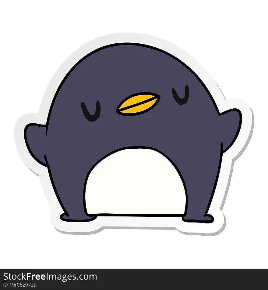 sticker cartoon kawaii of a cute penguin