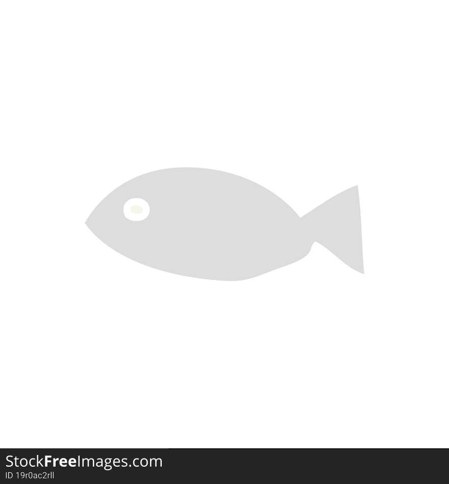 Flat Color Style Cartoon Fish Symbol