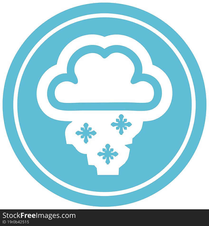 Snow Cloud Circular Icon