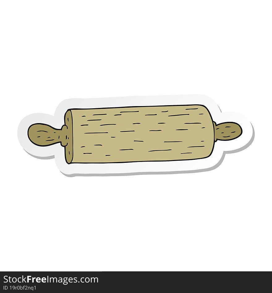 sticker of a cartoon rolling pin