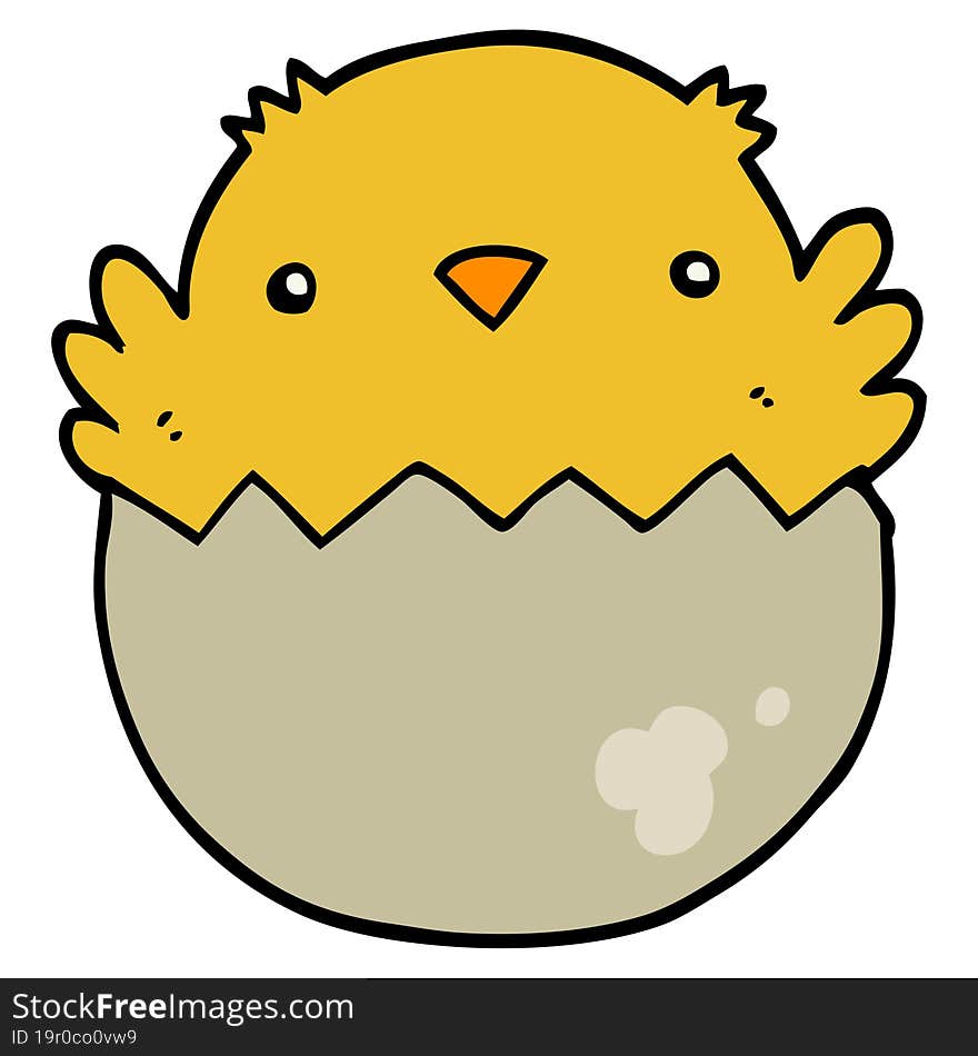 cartoon chick hatching from egg