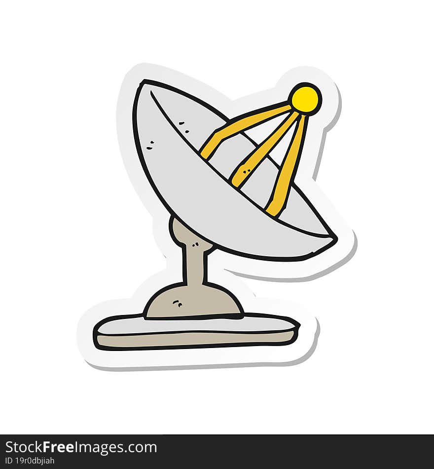 sticker of a cartoon satellite dish