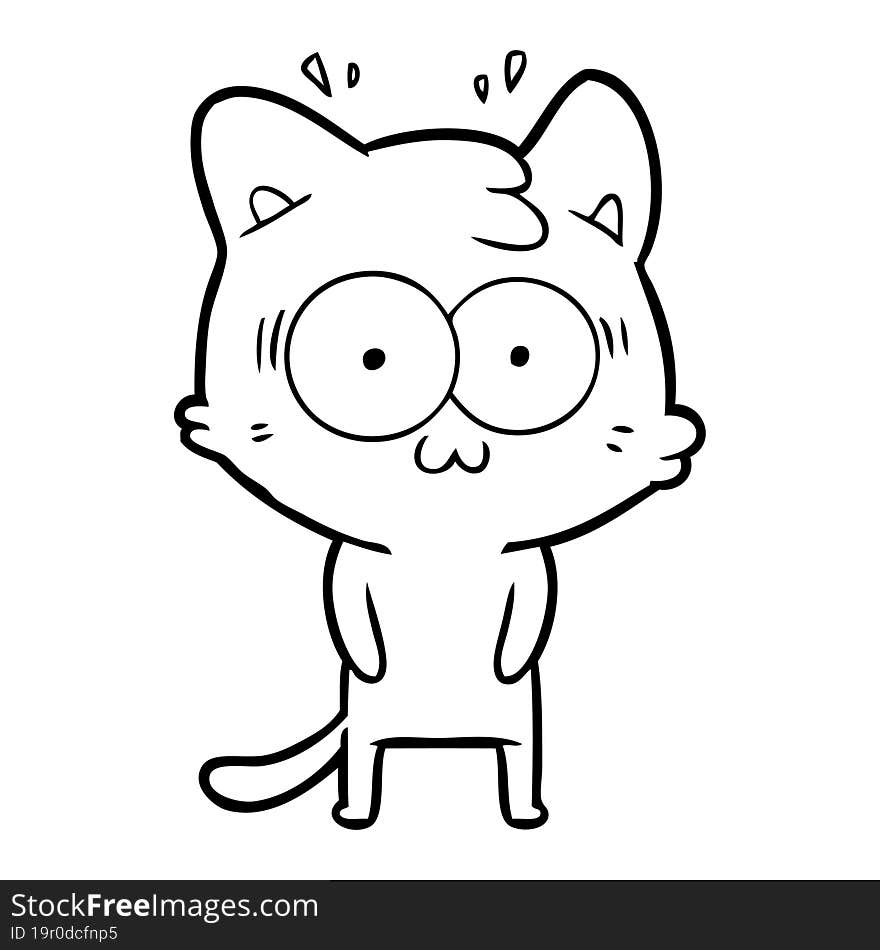 cartoon surprised cat. cartoon surprised cat