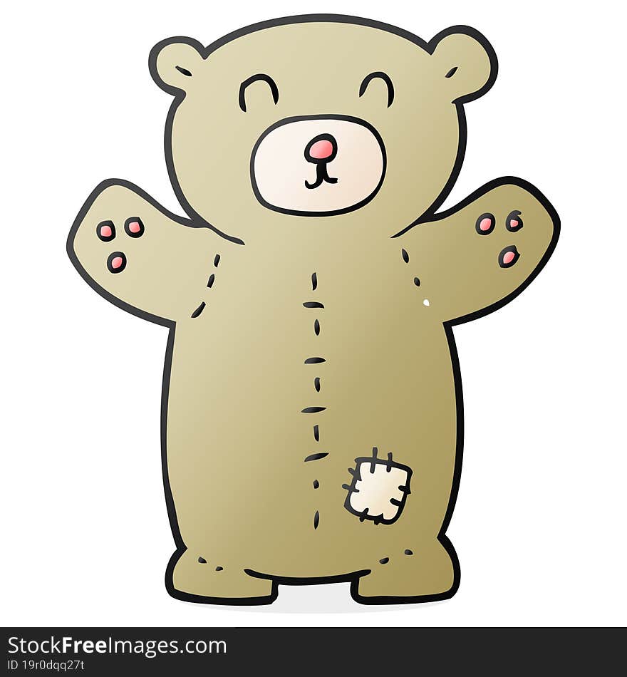 freehand drawn cartoon teddy bear