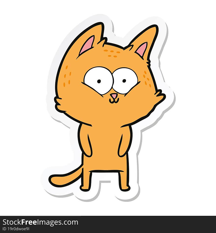 sticker of a cartoon cat