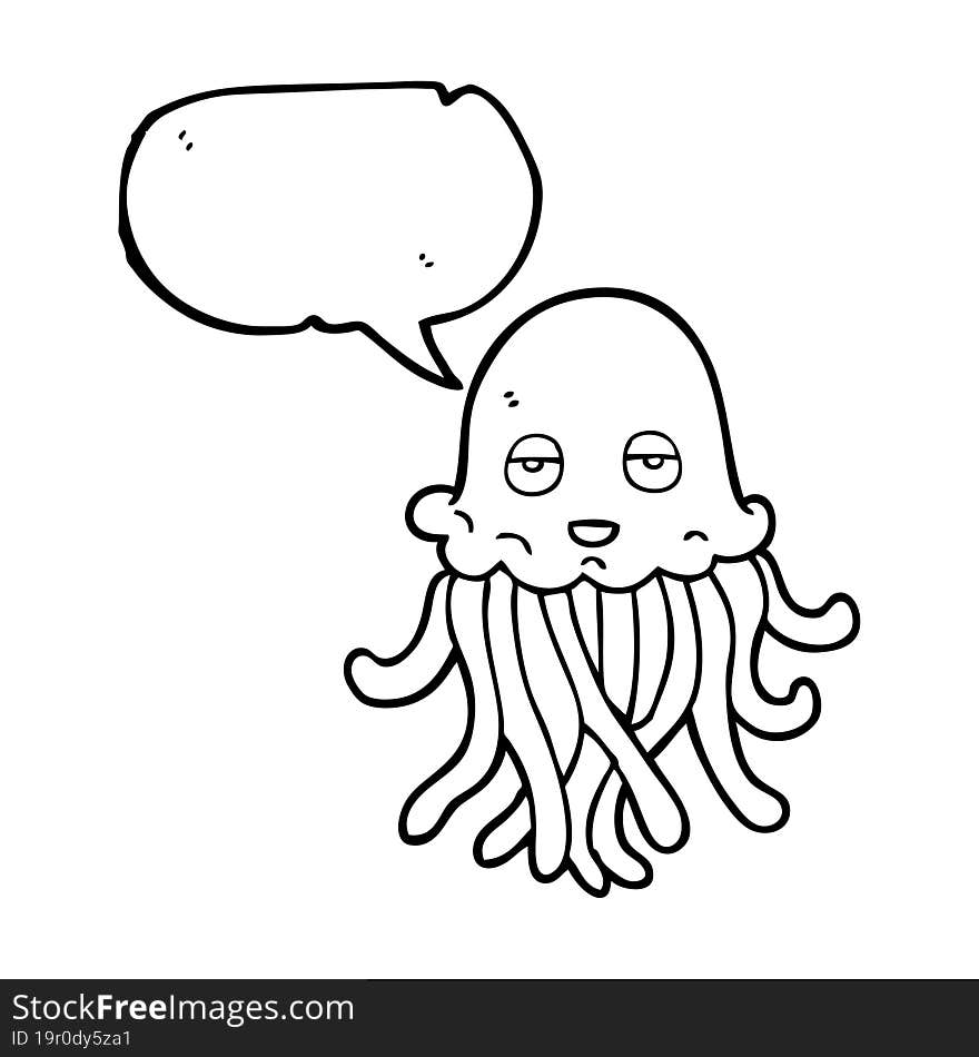 speech bubble cartoon octopus