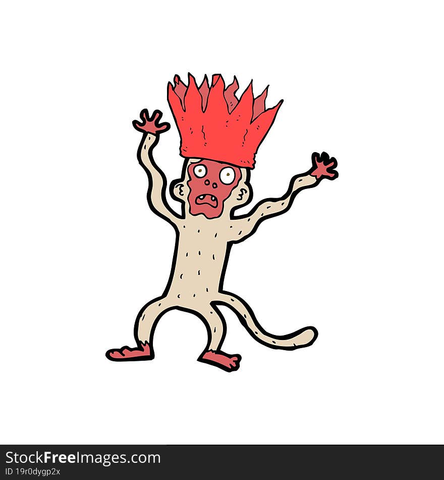 Cartoon Frightened Monkey