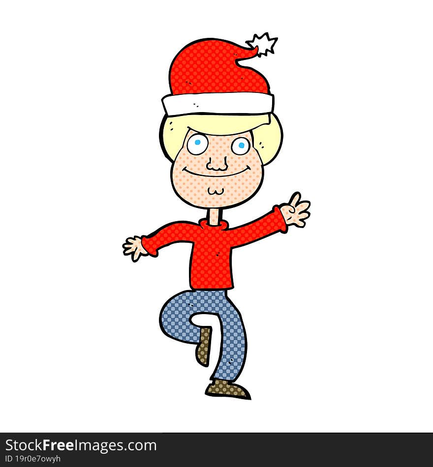 cartoon man getting ready for christmas. cartoon man getting ready for christmas