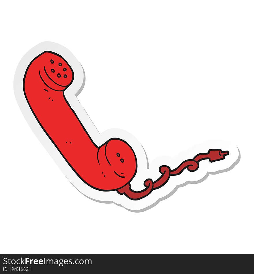 sticker of a cartoon telephone receiver