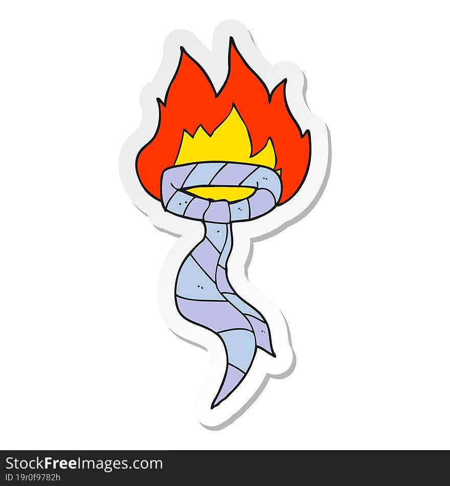 Sticker Of A Cartoon Burning Work Tie