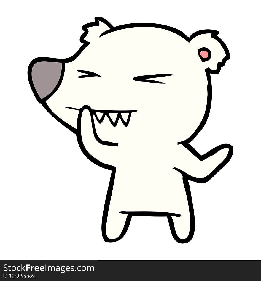 angry polar bear cartoon thinking. angry polar bear cartoon thinking