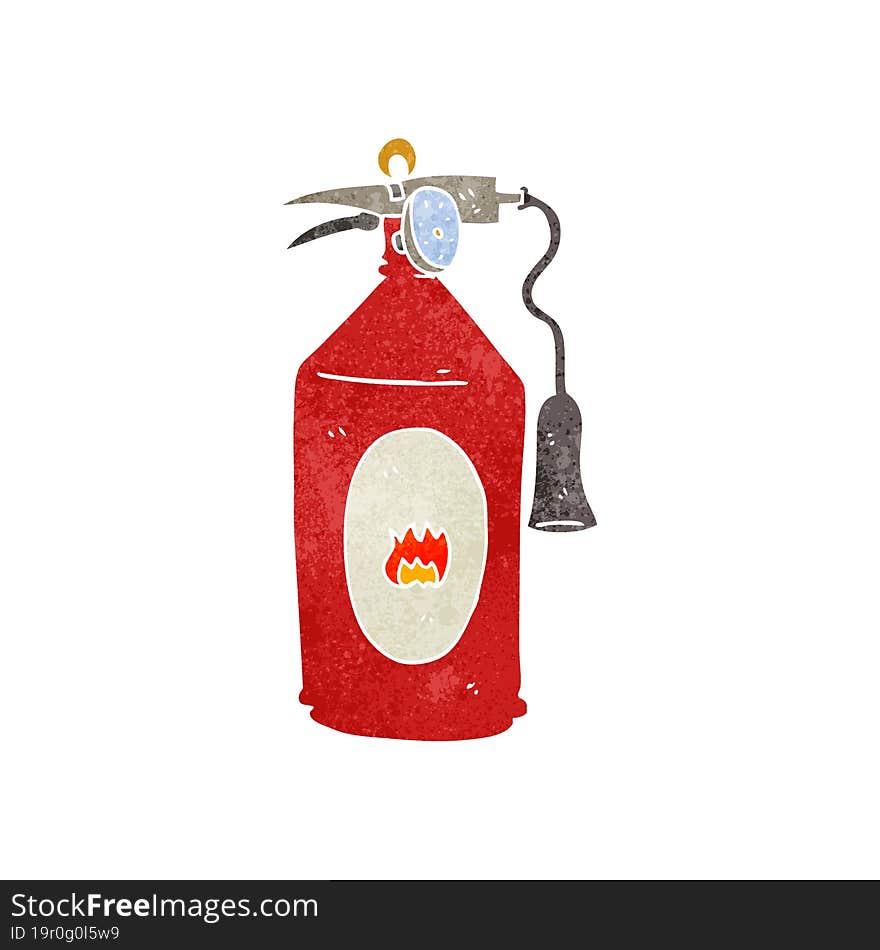 retro cartoon fire extinguisher