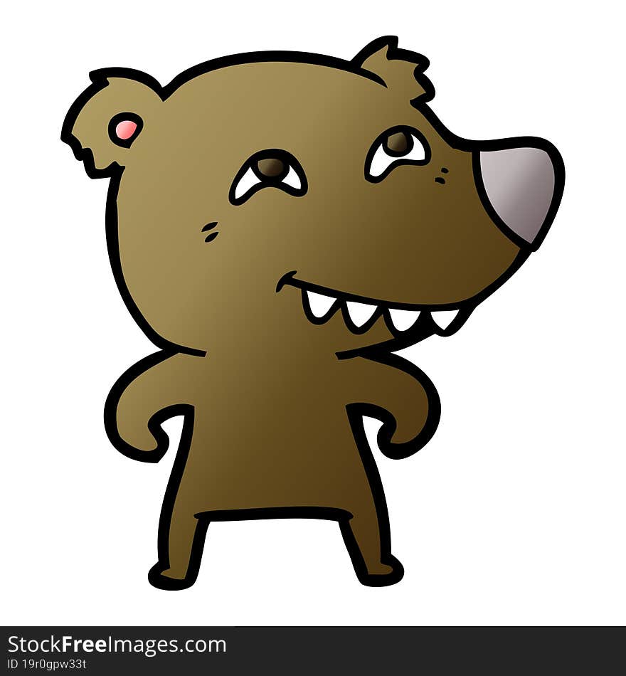 cartoon bear showing teeth. cartoon bear showing teeth