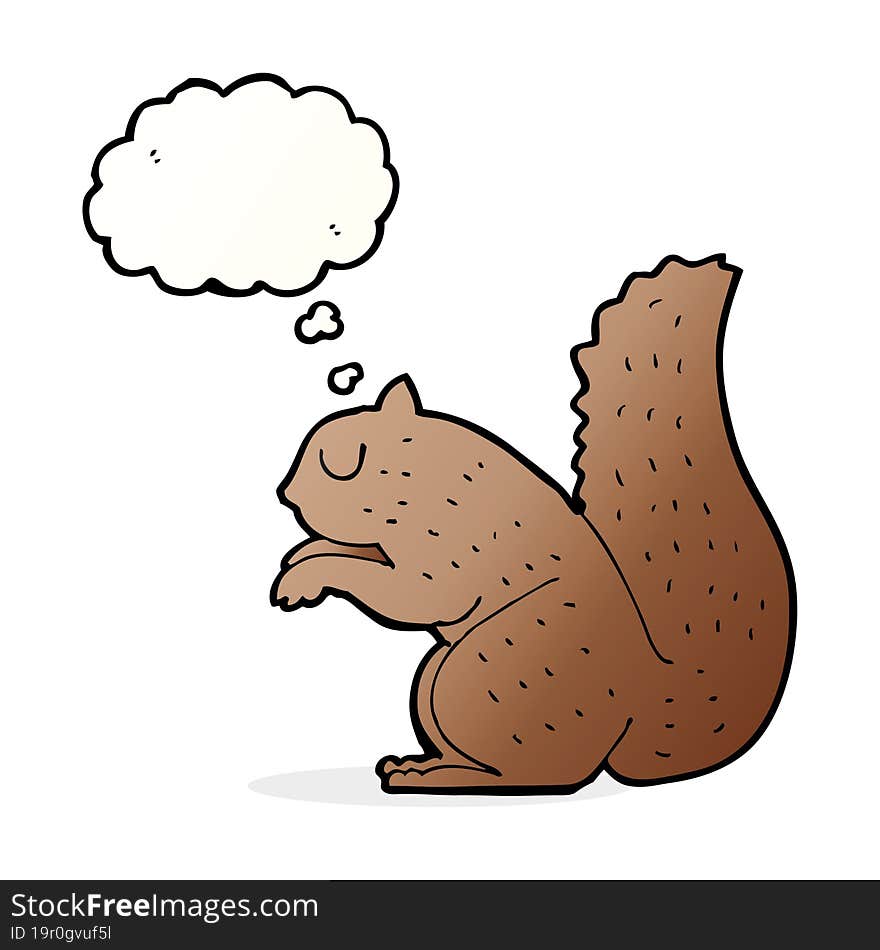 cartoon squirrel with thought bubble