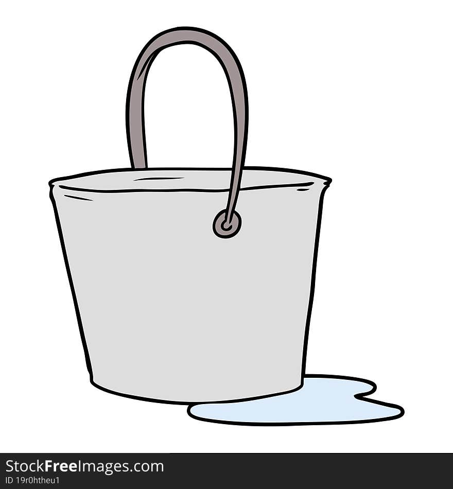 cartoon bucket of water. cartoon bucket of water