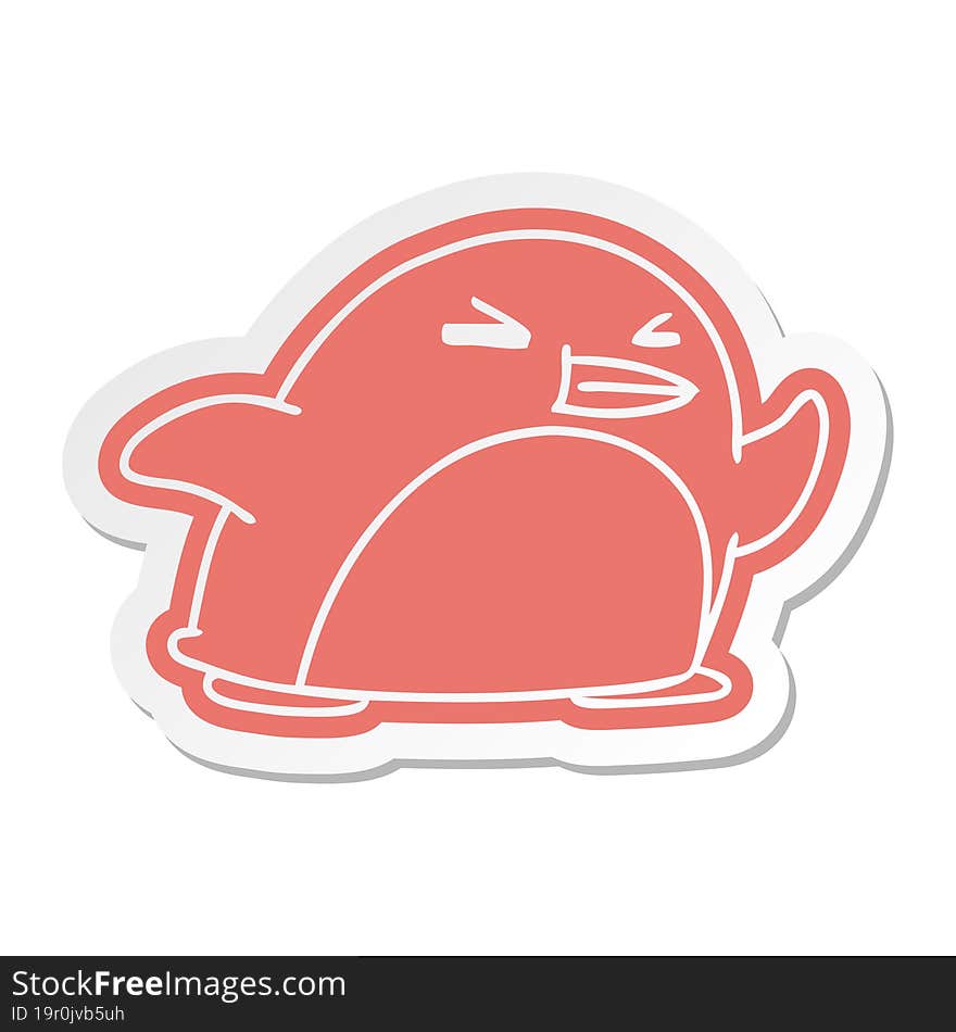 cartoon sticker kawaii of a cute penguin