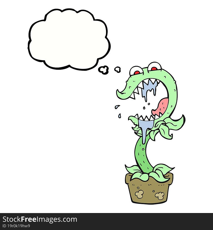 thought bubble cartoon carnivorous plant