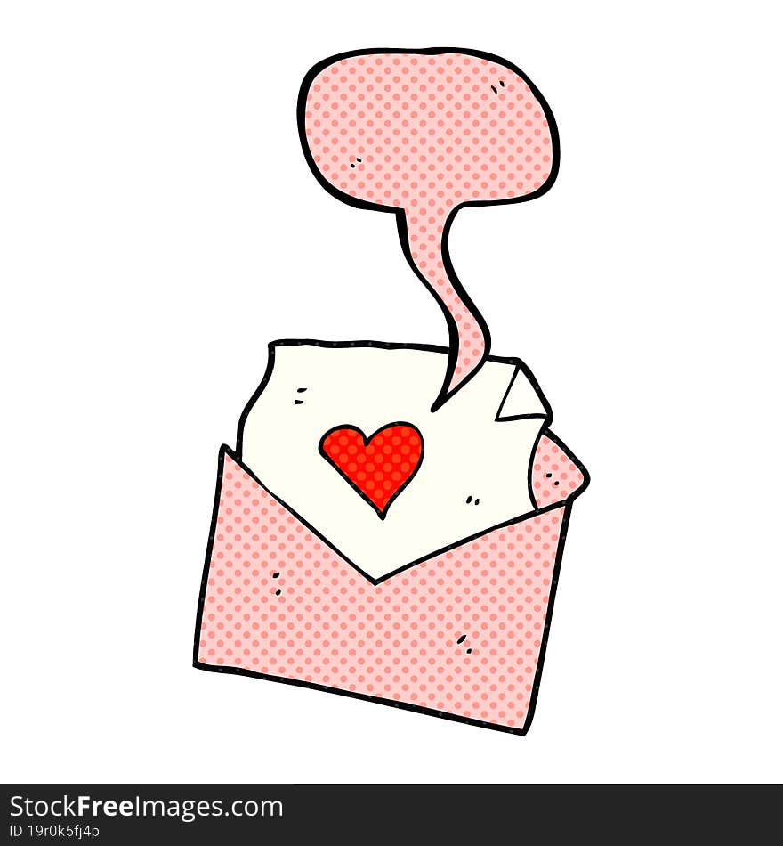 comic book speech bubble cartoon love letter