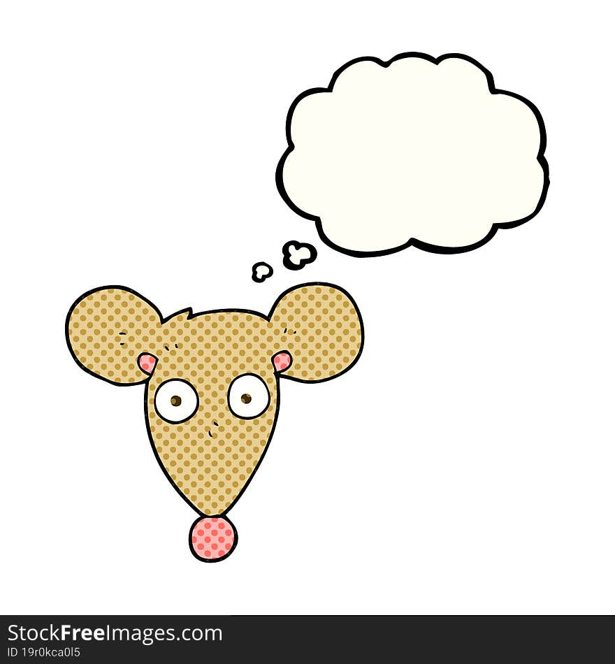 freehand drawn thought bubble cartoon mouse