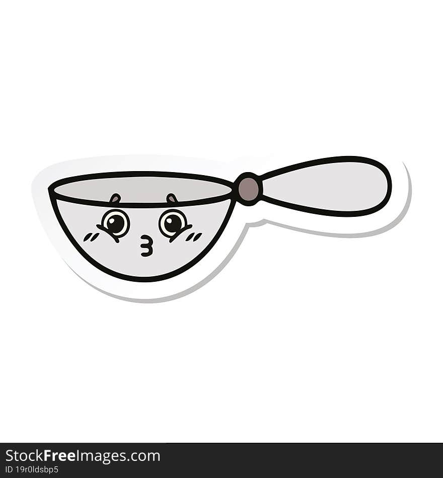 Sticker Of A Cute Cartoon Measuring Spoon