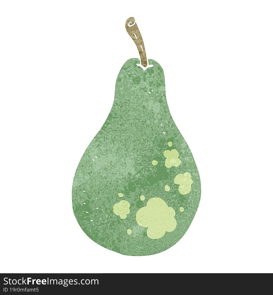 freehand retro cartoon pear