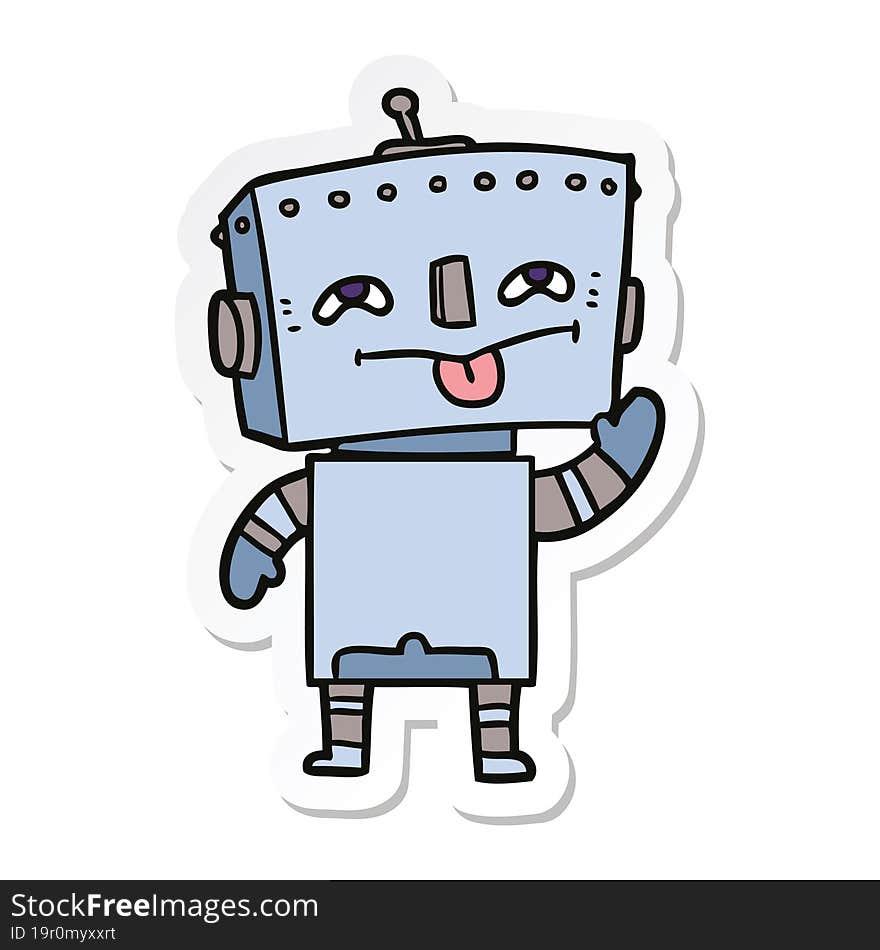 Sticker Of A Cartoon Robot