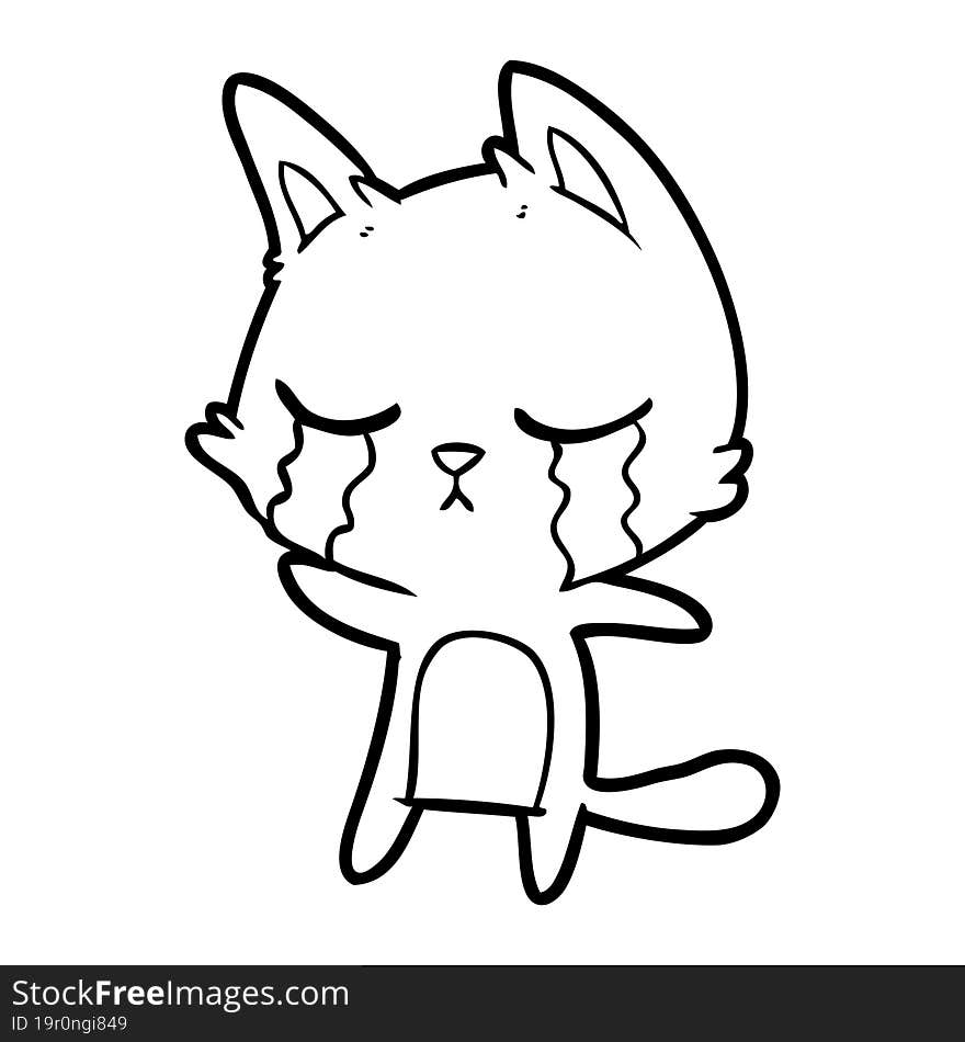 crying cartoon cat. crying cartoon cat