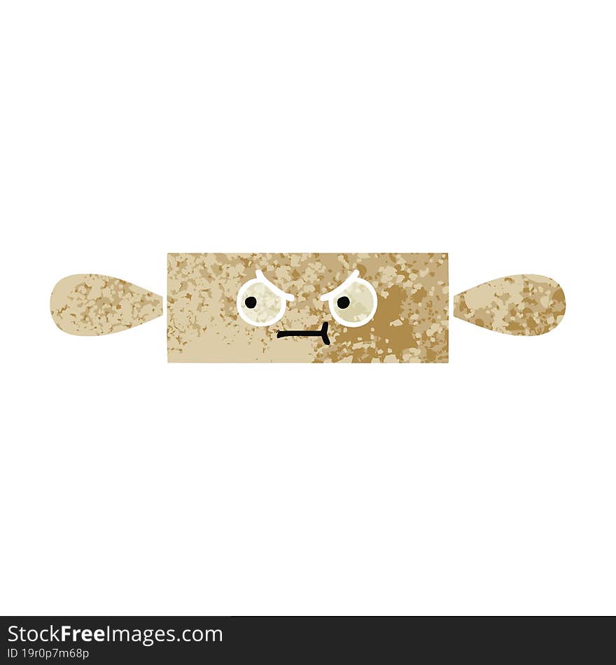 retro illustration style cartoon of a rolling pin