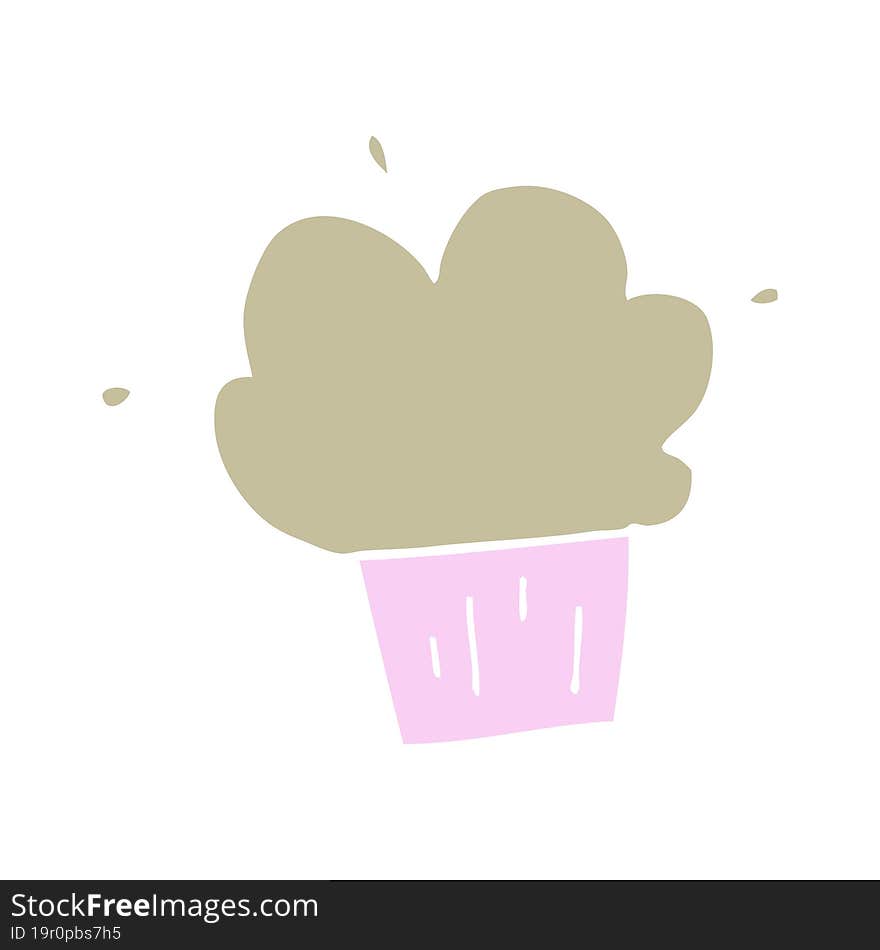 flat color style cartoon cupcake