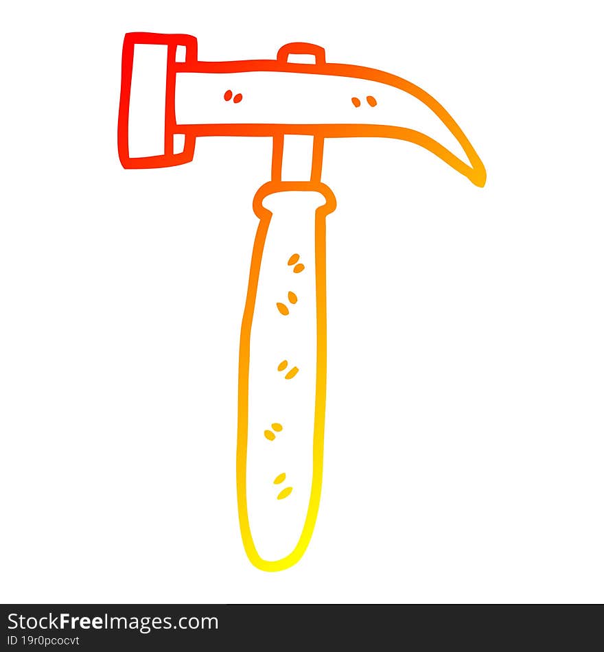 Warm Gradient Line Drawing Cartoon Hammer