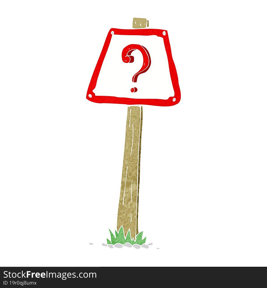 cartoon question mark sign