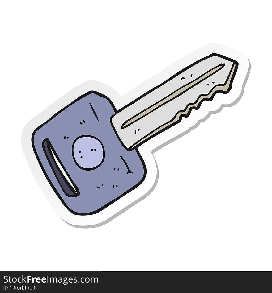 sticker of a cartoon car key