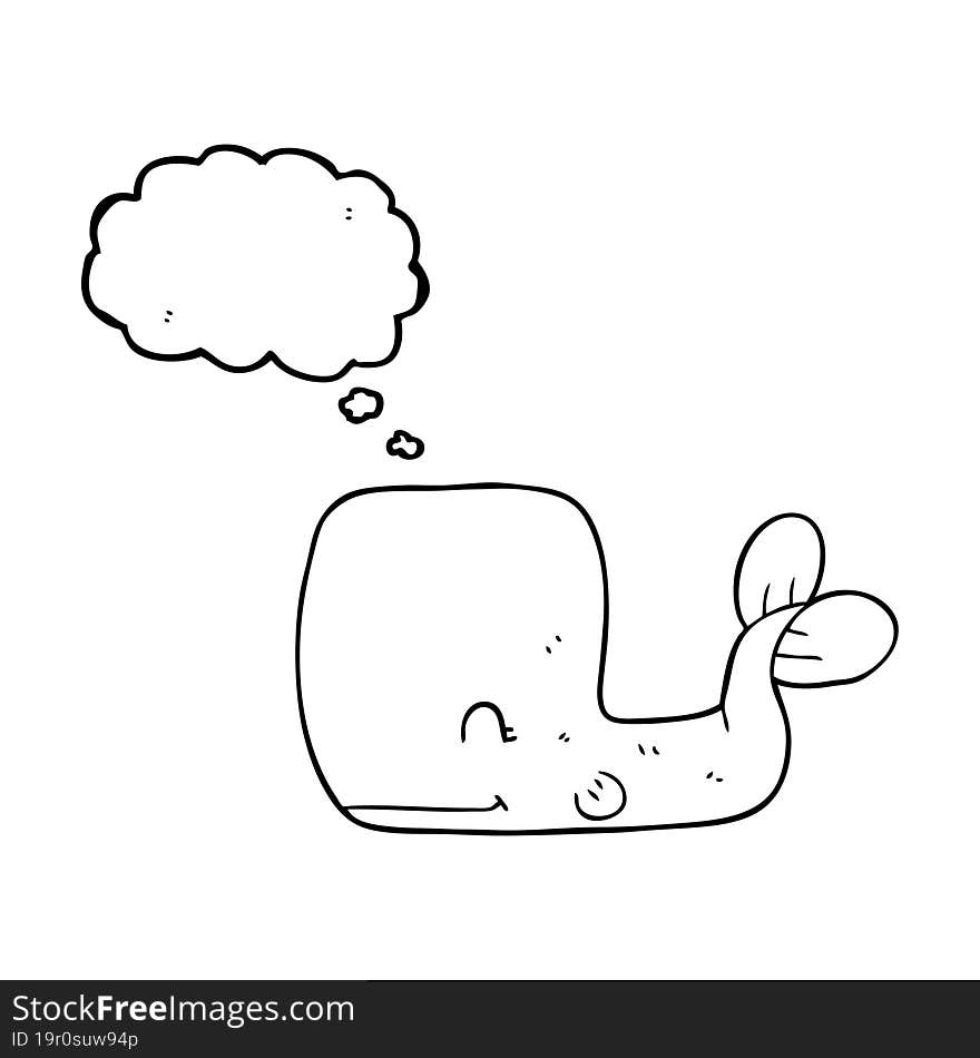 thought bubble cartoon happy whale