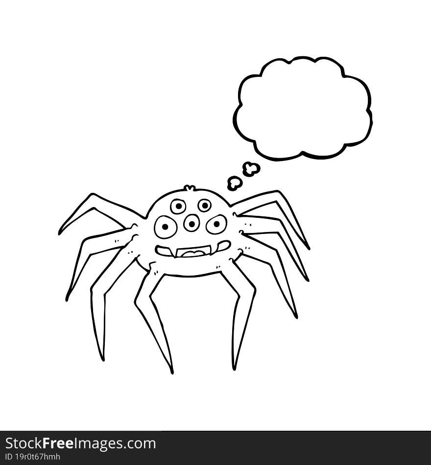 thought bubble cartoon spider