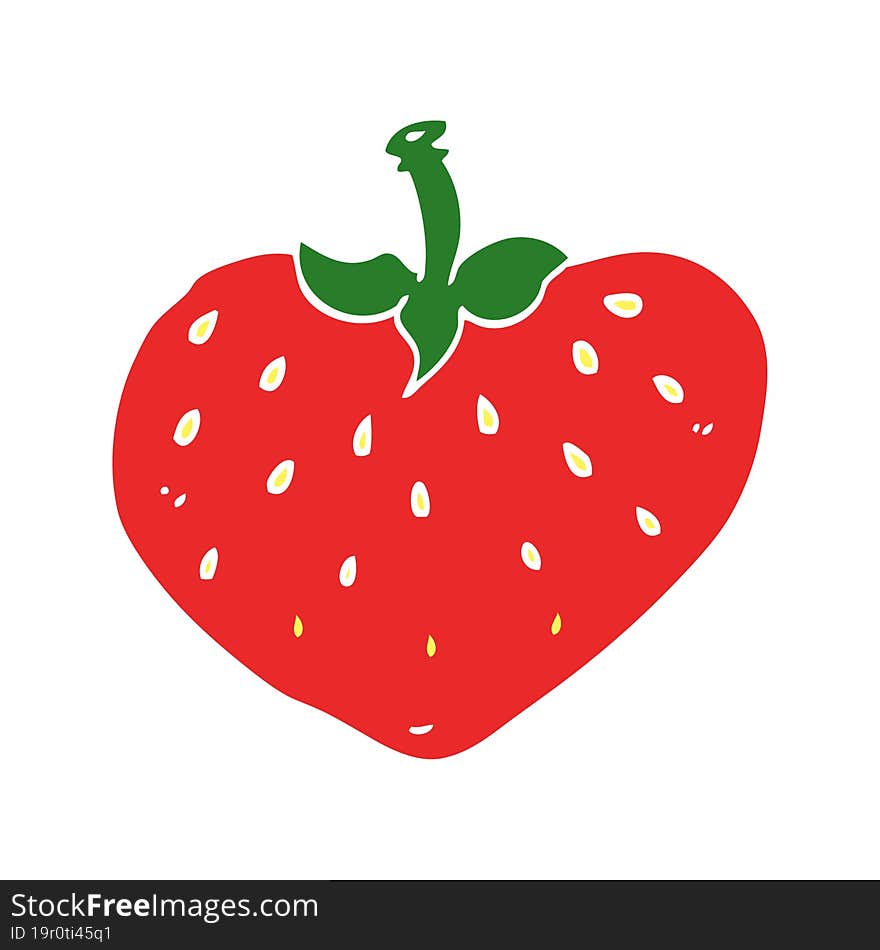 flat color style cartoon strawberry