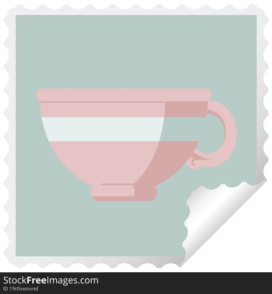 Coffee Cup Graphic Vector Illustration Square Sticker Stamp