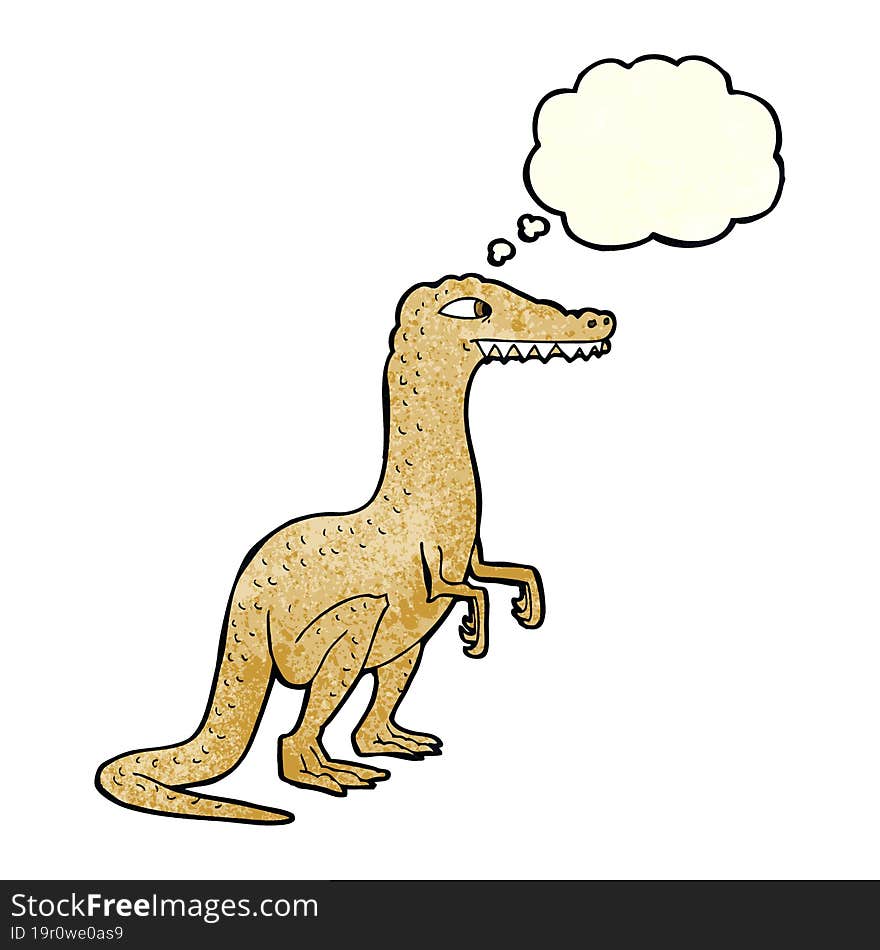 cartoon dinosaur with thought bubble